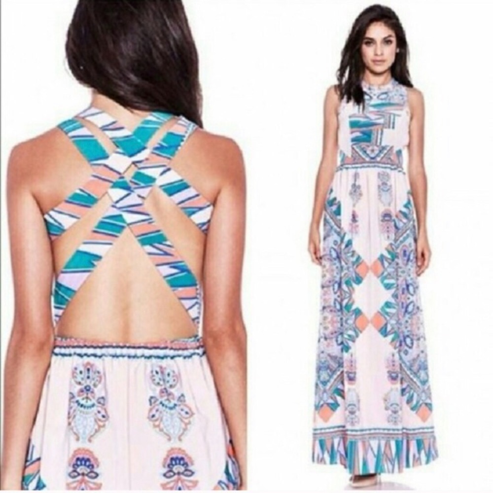 Lovers + Friends Kitty Cat Patterned Maxi Dress XS
